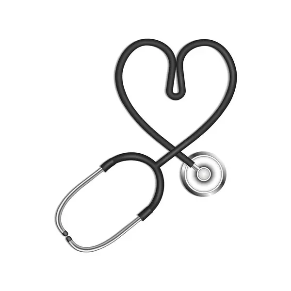 Stethoscope Cardiologist Tool Heartbeat Monitoring Vector Illustration — Vetor de Stock