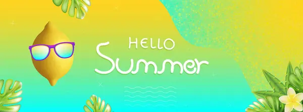 Hallo Sommer Abstrakten Hintergrund Sommerschlussverkauf Banner Plakatdesign Vektor Illustration — Stockvektor