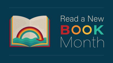 Yeni bir kitap ay tasarımı, vektör illüstrasyonunu oku.