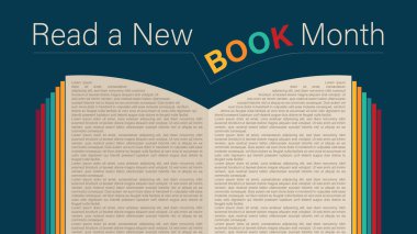 Yeni bir kitap ay tasarımı, vektör illüstrasyonunu oku.