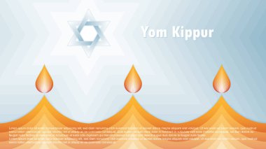 Yom Kippur şablonu, vektör çizimi. Yahudi Tatil Dekoratif Tasarımı Tebrik Kartı, Poster, Afiş, El ilanı. İsrail Yahudilik Tatili.