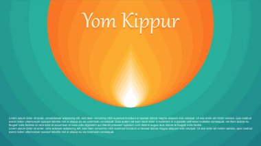 Yom Kippur şablonu, vektör çizimi. Yahudi Tatil Dekoratif Tasarımı Tebrik Kartı, Poster, Afiş, El ilanı. İsrail Yahudilik Tatili.