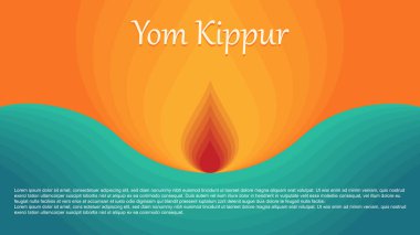 Yom Kippur şablonu, vektör çizimi. Yahudi Tatil Dekoratif Tasarımı Tebrik Kartı, Poster, Afiş, El ilanı. İsrail Yahudilik Tatili.