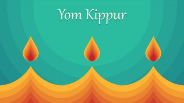 Yom Kippur şablonu, vektör çizimi. Yahudi Tatil Dekoratif Tasarımı Tebrik Kartı, Poster, Afiş, El ilanı. İsrail Yahudilik Tatili.
