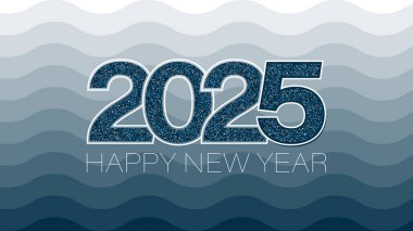 2025 Mutlu yıllar tasarımı, vektör illüstrasyonu.