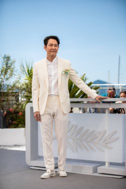 CANNES, FRANCE - 19 Mayıs 2022: Lee Jung-jae, Palais des Festivals 'te düzenlenen 75.