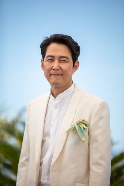 CANNES, FRANCE - 19 Mayıs 2022: Lee Jung-jae, Palais des Festivals 'te düzenlenen 75.
