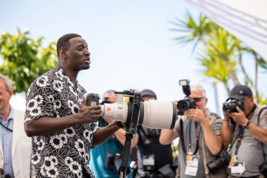 CANNES, FRANCE - 19 Mayıs 2022: Omar Sy, Palais des Festivals 'te düzenlenen 75.