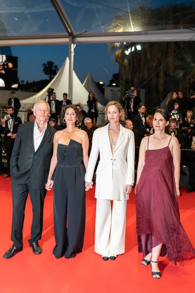 Cannes France May 2022 Bjorn Floberg Emily Atef Vicky Krieps — Stok Foto