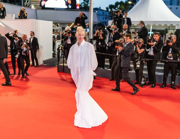 Cannes Francia Maggio 2022 Tilda Swinton Partecipa Alla Proiezione Durante — Foto Stock
