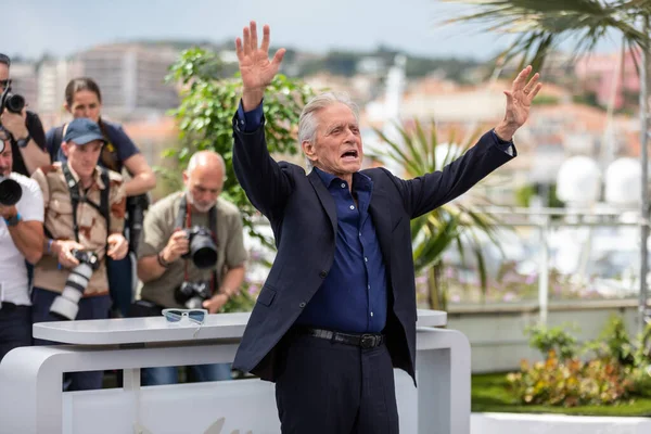Cannes Frankrike Maj 2023 Michael Douglas Deltar Fotokall När Han Stockbild