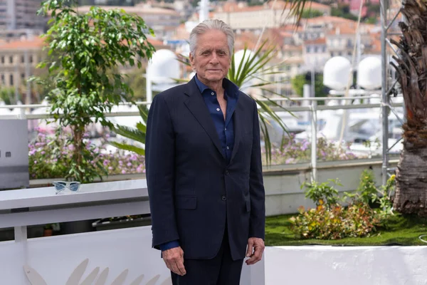 Cannes Frankrike Maj 2023 Michael Douglas Deltar Fotokall När Han Stockbild