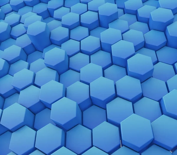 Render Abstract Background Extruding Hexagons Design — Stock Photo, Image