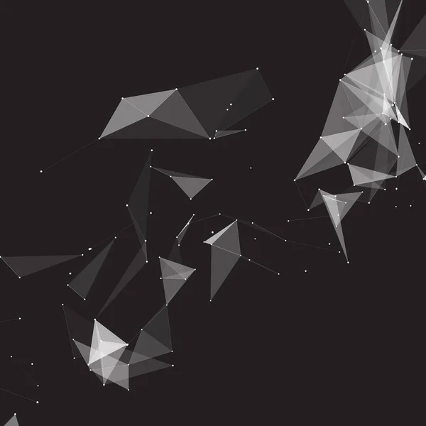 Contexte Abstrait Des Communications Réseau Avec Conception Plexus — Image vectorielle