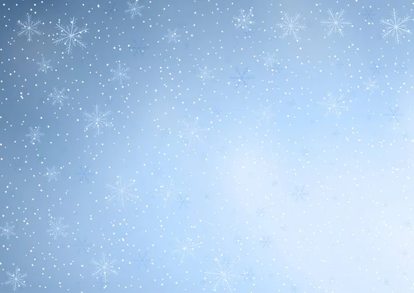 Weihnachten Hintergrund Mit Dekorativen Fallenden Schneeflocken Design — Stockvektor