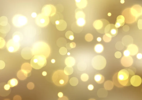 黄金のボケ味を持つクリスマスの背景ライト デザイン — ストックベクタ