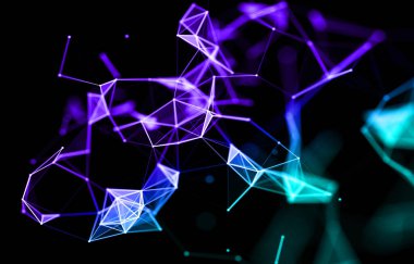 Soyut çokgen dizayn arkaplanının 3B görüntüsü