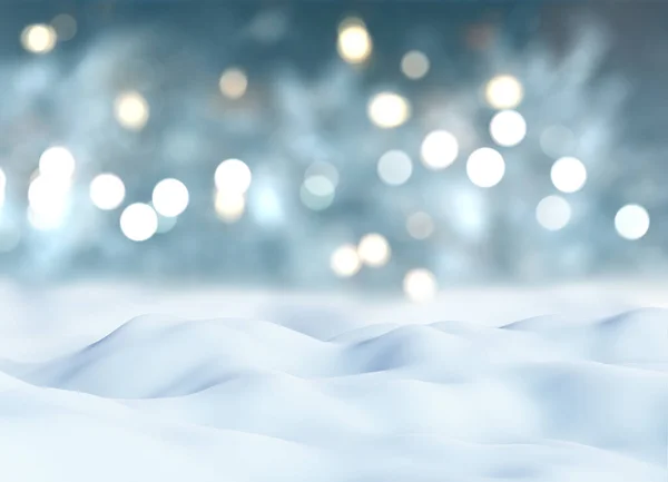 Renderowanie Śniegu Bożego Narodzenia Tle Światła Bokeh — Zdjęcie stockowe