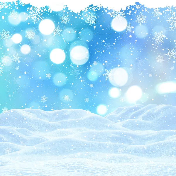 雪の冬の風景とクリスマスの背景 — ストック写真