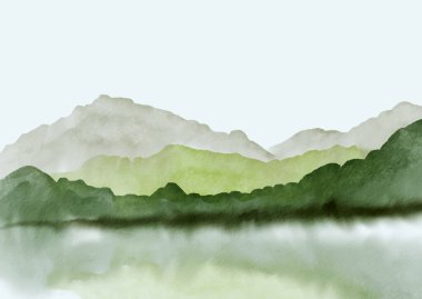 El boyası suluboya manzara