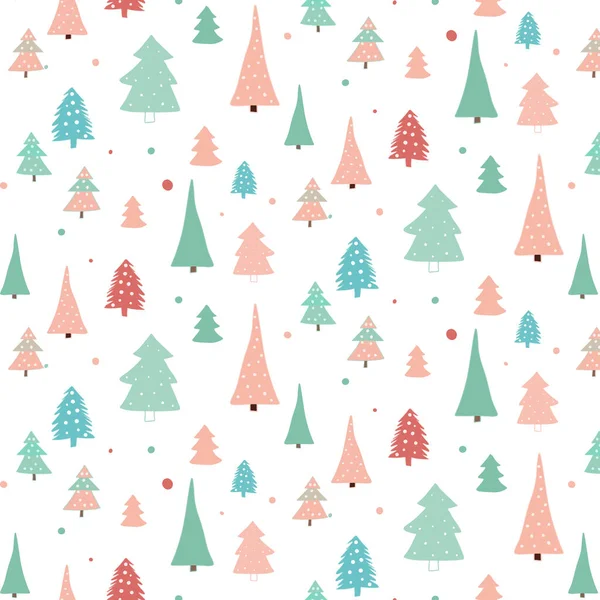 Modern Scandi Style Christmas Tree Pattern Background — Stock Vector