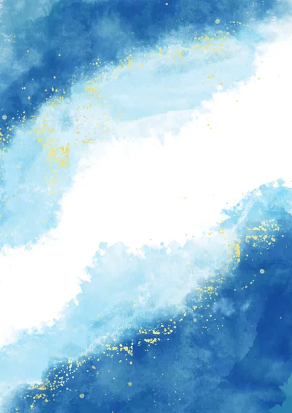 冬をテーマにした抽象的な手描き水彩背景 — ストックベクタ