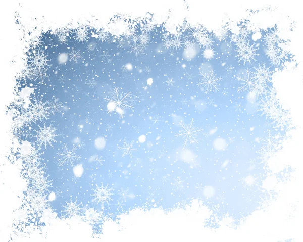Fondo Navidad Con Borde Copo Nieve —  Fotos de Stock