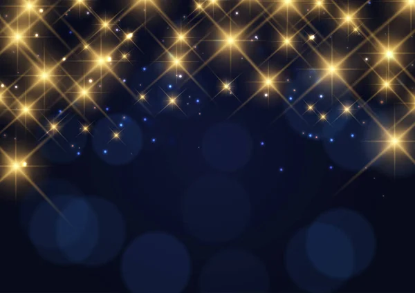 星と装飾的なクリスマスの輝きの背景 — ストックベクタ