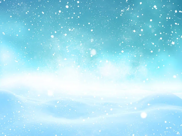 Natale Paesaggio Sfondo Con Neve Che Cade — Foto Stock