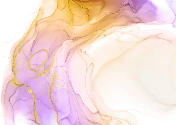 Handbemalter Pastell Hintergrund Mit Goldenen Glitzerelementen — Stockvektor
