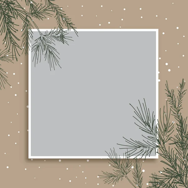 Vintage Christmas Background Blank Frame — Stock Vector
