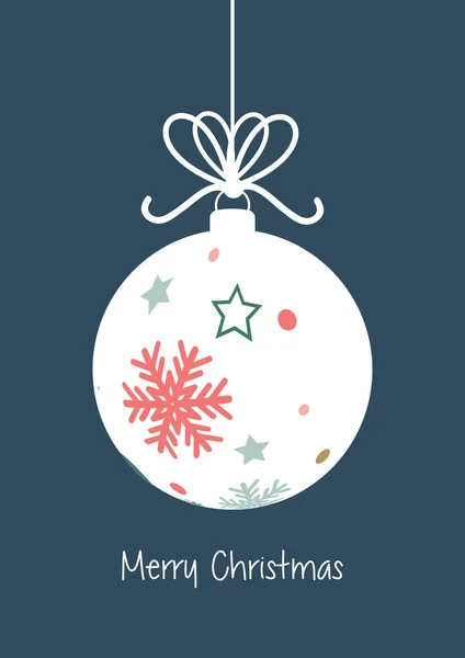 ぶら下がったバブルデザインのクリスマスカードの背景 — ストックベクタ