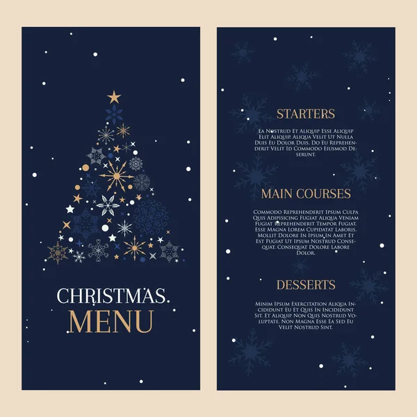 Menu Decorativo Natal Com Design Árvore Festiva —  Vetores de Stock
