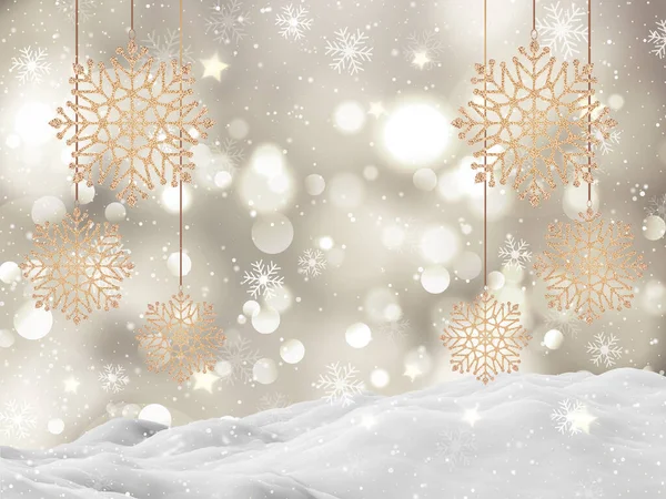 Glittery Νιφάδες Χιονιού Χριστουγέννων Ένα Εορταστικό Σχεδιασμό Φόντου — Φωτογραφία Αρχείου