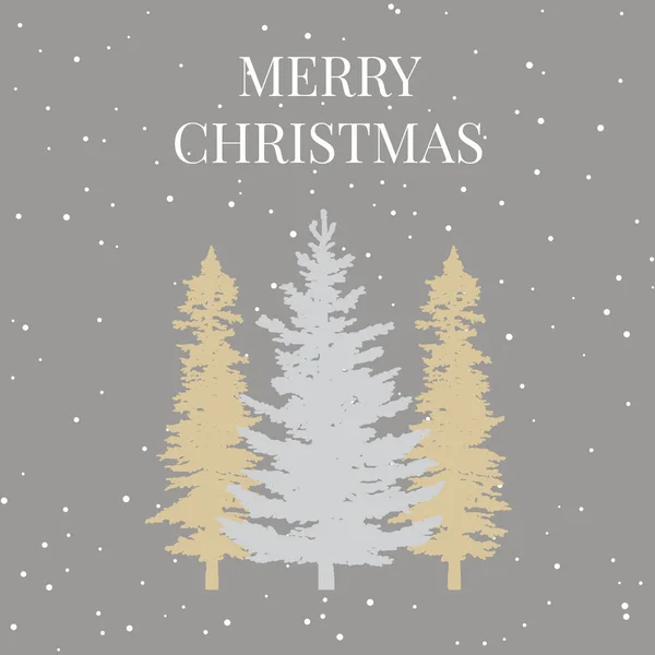 装饰圣诞背景与手绘树的设计和雪 — 图库矢量图片