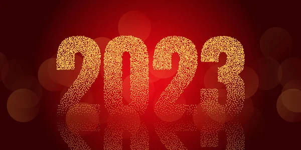 Happy New Year Banner Design Glowing Dots Design — Stock Vector