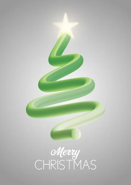 具有3D风格树设计的圣诞背景 — 图库矢量图片
