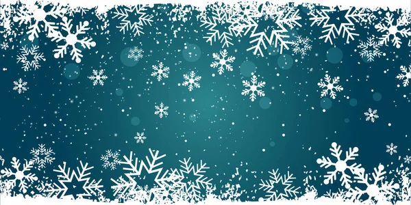 Christmas Banner Snowy Design — Stock Vector