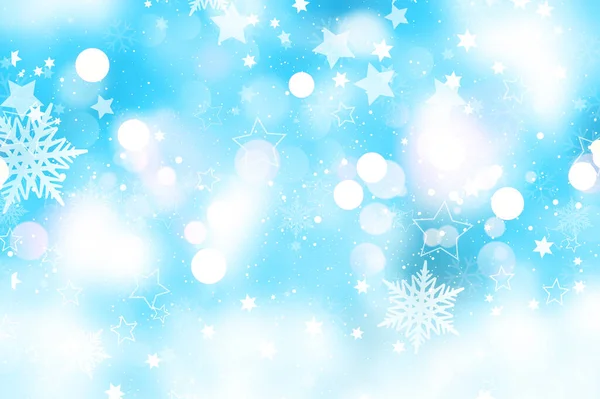 有雪花和星星图案的圣诞背景 — 图库照片