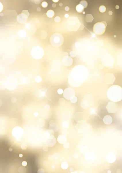 Golden Bokeh Lights Christmas Background Design — Stock Vector