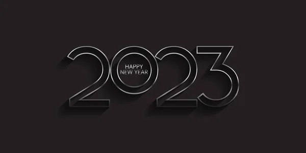Diseño Banner Año Nuevo Feliz Metálico Moderno — Vector de stock