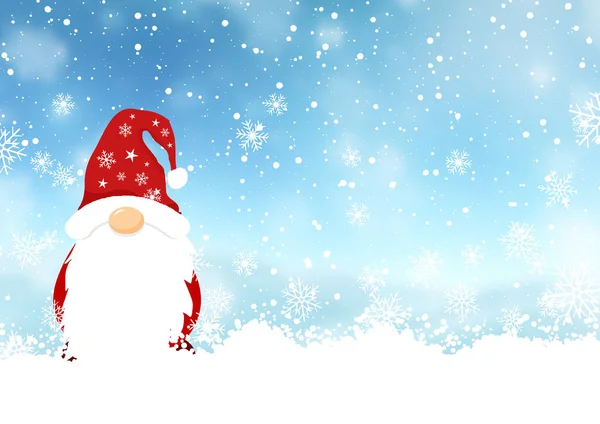 Kerst Gonk Een Sneeuwvlok Achtergrond Ontwerp — Stockvector