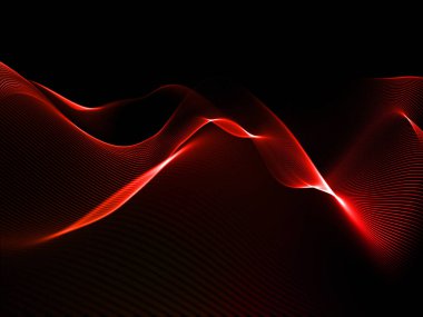 Akan veri dalgaları ile fütüristik teknoloji arkaplanının 3 boyutlu canlandırması