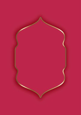 Eflatun arkaplanda zarif bir altın çerçeve. 