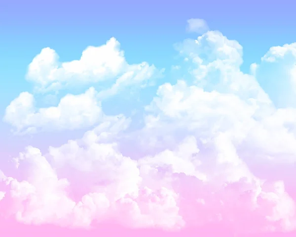 Abstract gradient sky background with cotton candy clouds design