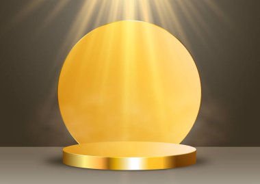 Podium display background with spotlights shining down