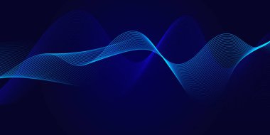 Akan dalgalar dizaynlı soyut pankart