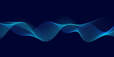 Banner with an abstract design of flowing blue waves