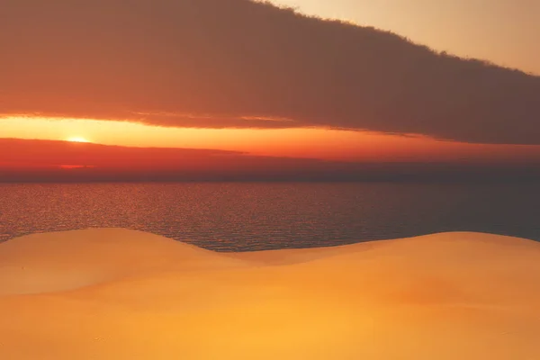 Візуалізація Пляжного Пейзажу Фоні Заходу Сонця — стокове фото