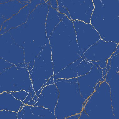 abstract background with kintsugi cracks design in gold and blue clipart